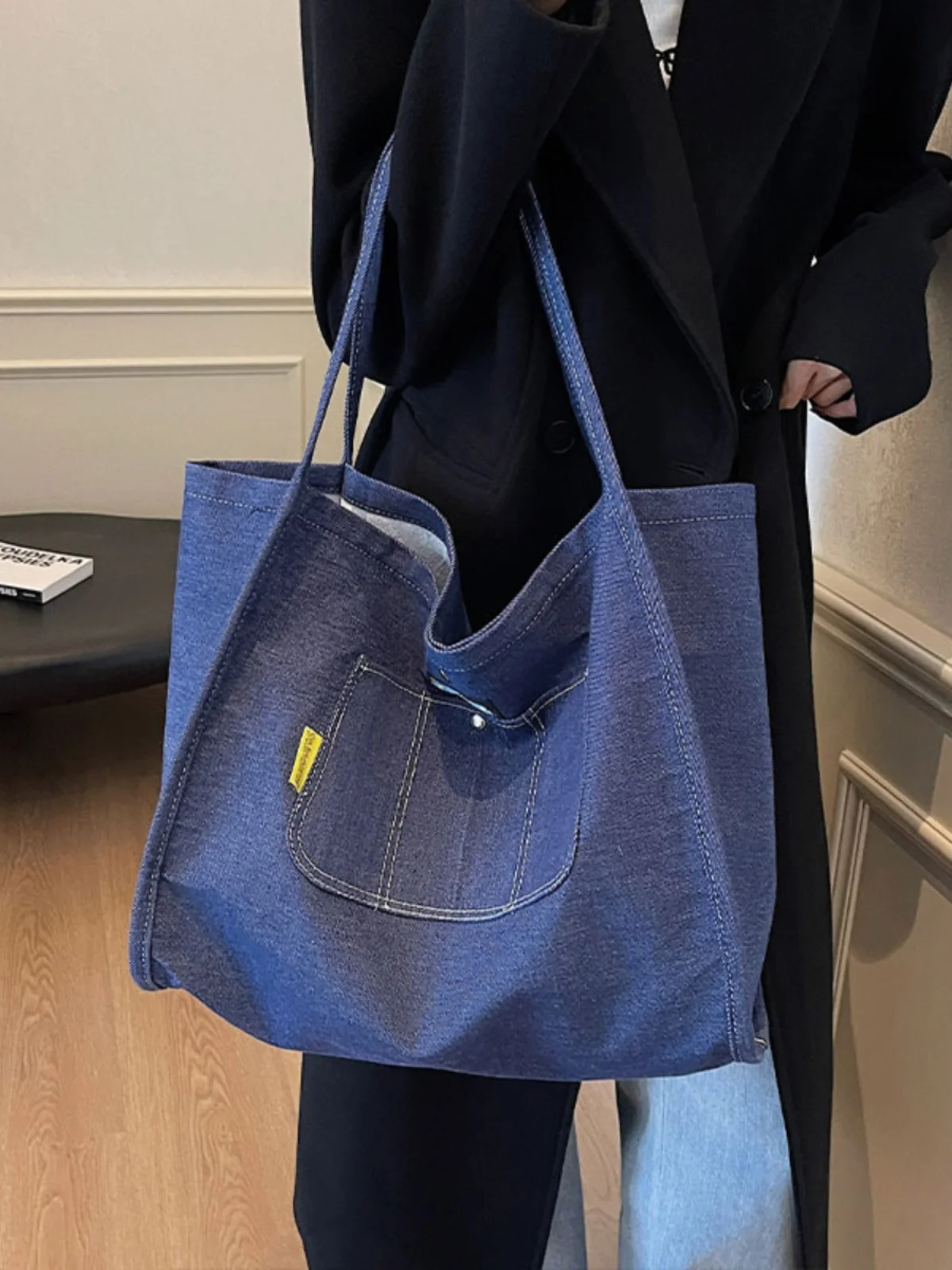 

Laid-ba Sle Canvas Tote Bag Women's Commuter oulder Bag Hand-held op Bag Large Capaci Soft Handle Spring 2025