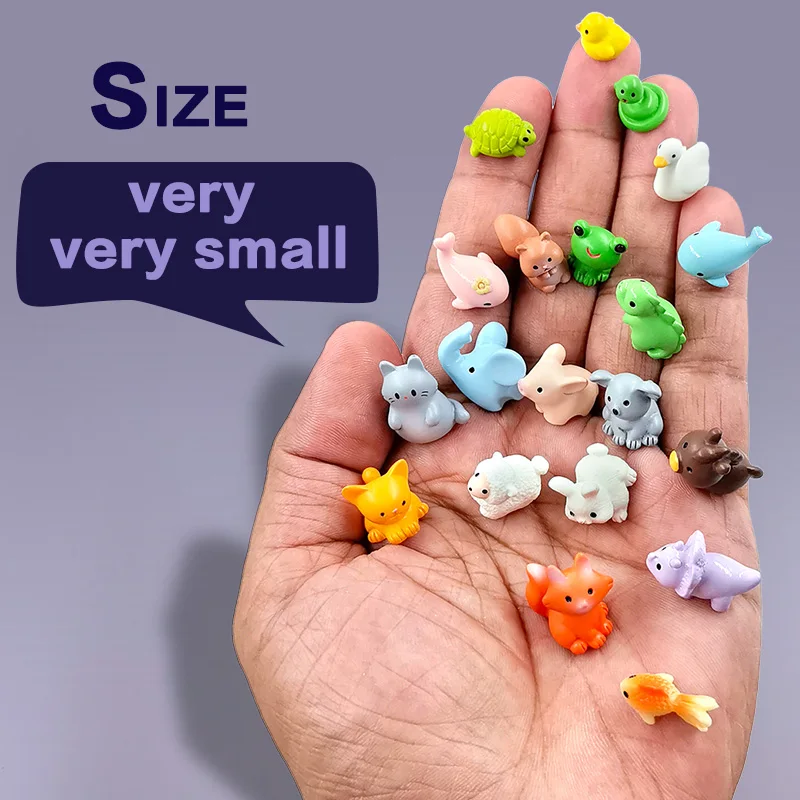 20Pcs Dolphins Whales Dinosaurs Triceratops Fox Rabbit Pig Cat Frog Fish Figurine Miniature Fairy Garden Decoration Accessories