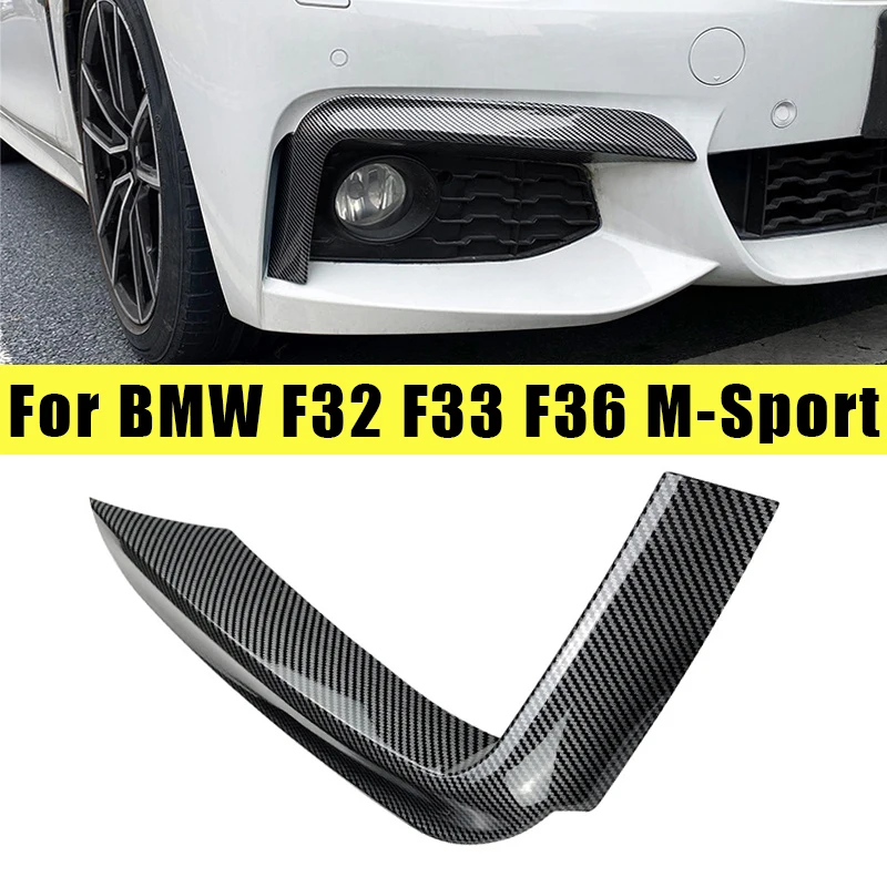 Carbon Fiber Car Front Bumper Upper Splitter Spoiler Kit Fog Lamp For BMW 4 Series F32 F33 F36 M-Sport 420i 428i 435i 440i 14-20