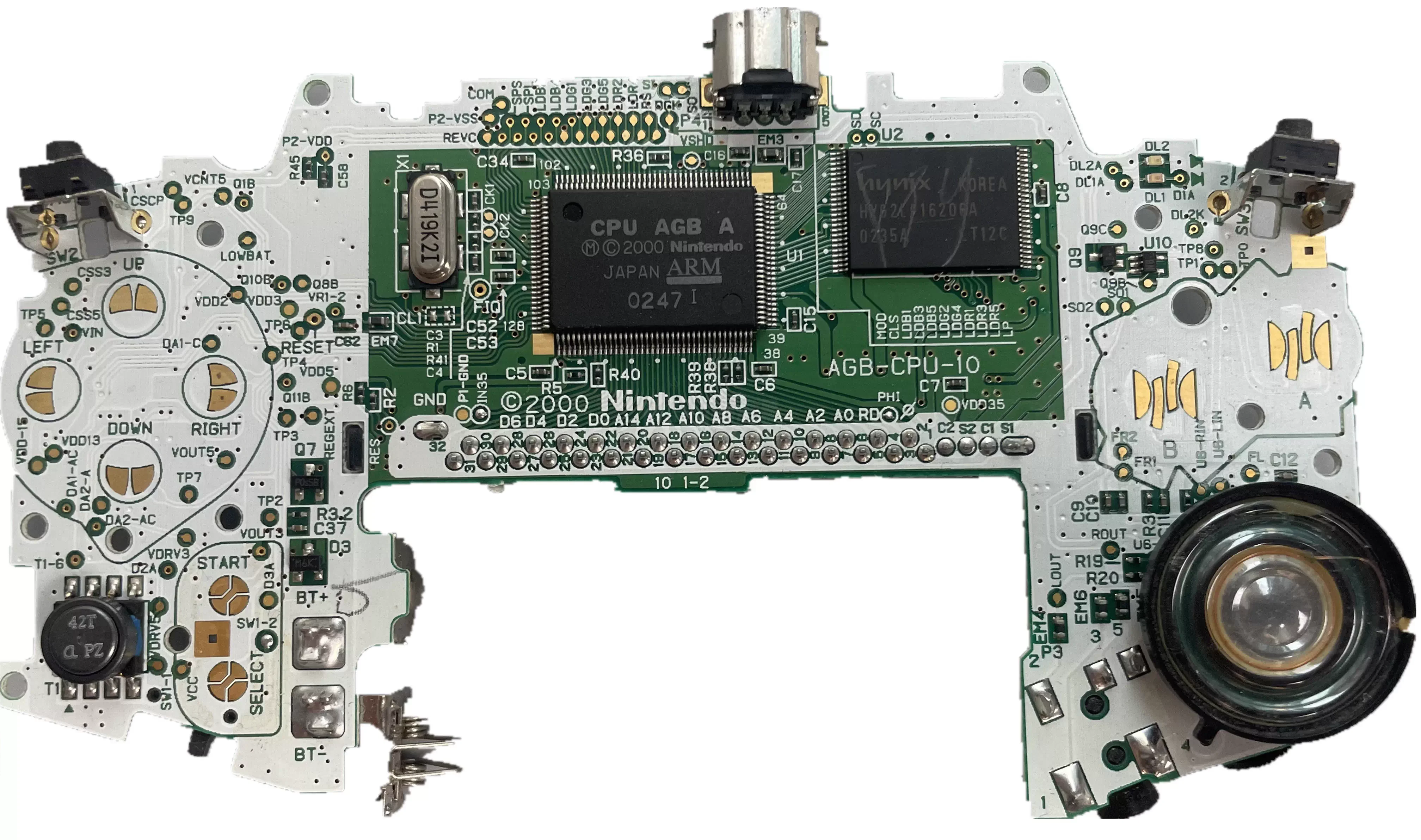 Usado original gba game boy advance 32pin 40pin gameboy advance placa-mãe substituição mainboard para gba