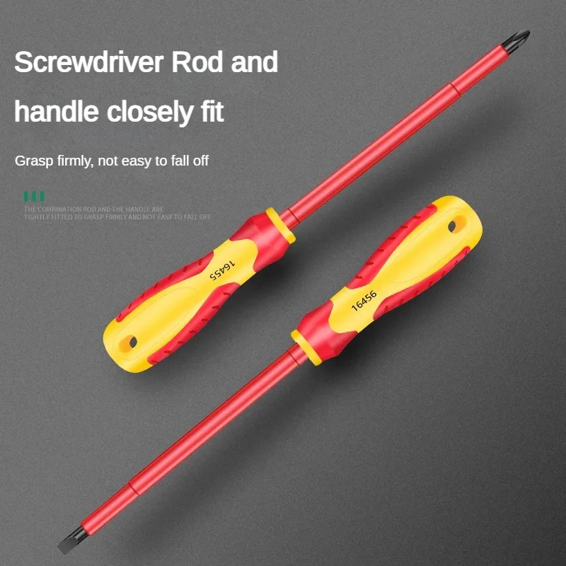 Chave de fenda isolada com fenda cruzada, chave plana phillips, ferramentas de manutenção profissional para eletricista, ferramenta manual