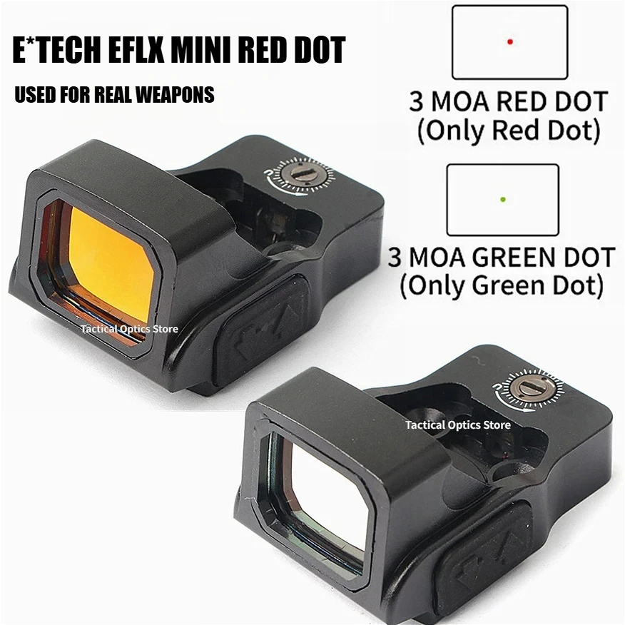 E*TECH EFLX Min Red Dot Relfex Sight 3 MOA Holographic Sight Optics with Full Original Markings for Hunting Milspec Tactical