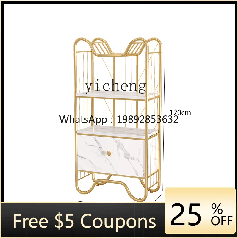 

ZZ Zc Shelf Golden Product Display Cabinet Living Room Storage Multi-Layer Floor Bookshelf Iron Art