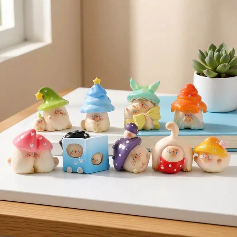 Mushroom Meow Emotional Forest Serie Blindbox – Mehrere Stile, Kreativität, Heimdekoration, Auto-Ornament, Spielzeug, Überraschungsbox, Spaßgeschenk