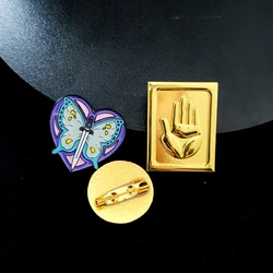Anime JoJos Bizarre Adventure Brooches Stone Ocean Jolyne Cujoh Sword Butterfly Powers Tattoo Enamel Pin Manga Badge Jewelry