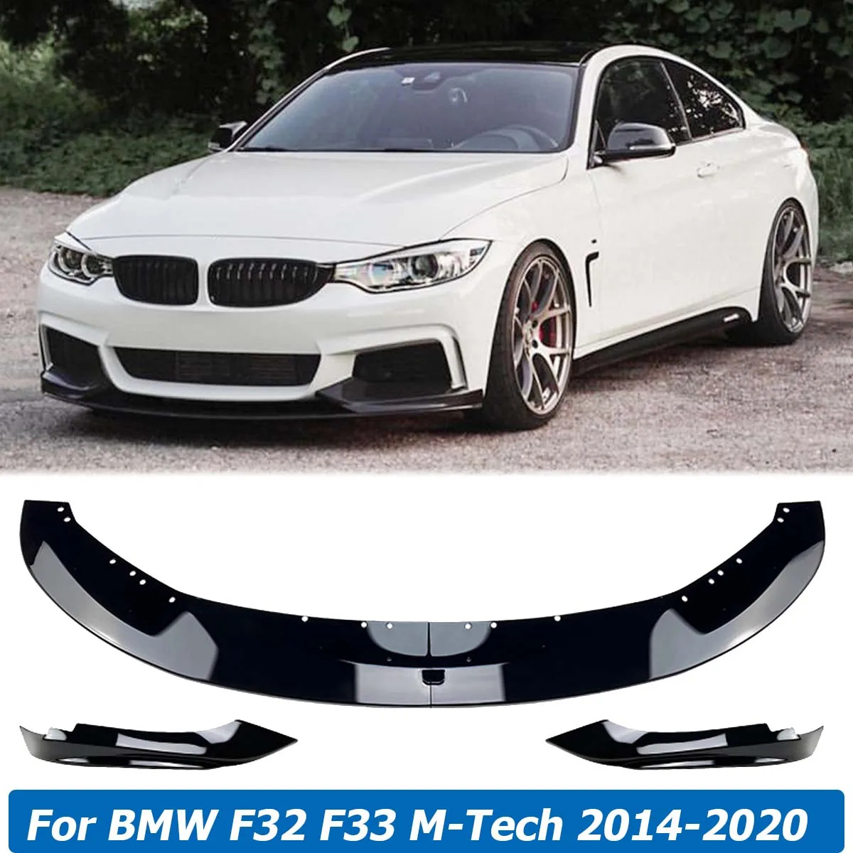 

Front Bumper Lip Spoiler For BMW F32 F33 F36 M-Tech 2014-2020 Side Splitter Canard Chin Diffuser Body Kit Guards Car Accessories