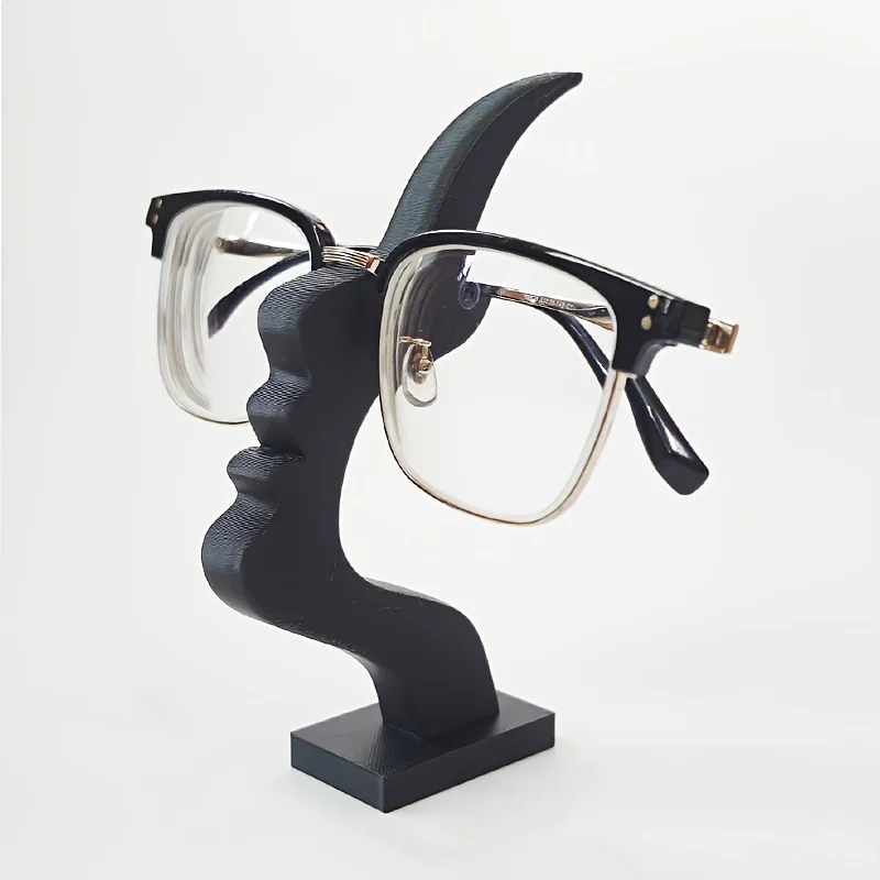 Soporte para gafas curvo único, solución de almacenamiento segura y artística, mejora la decoración de escritorio o mesita de no