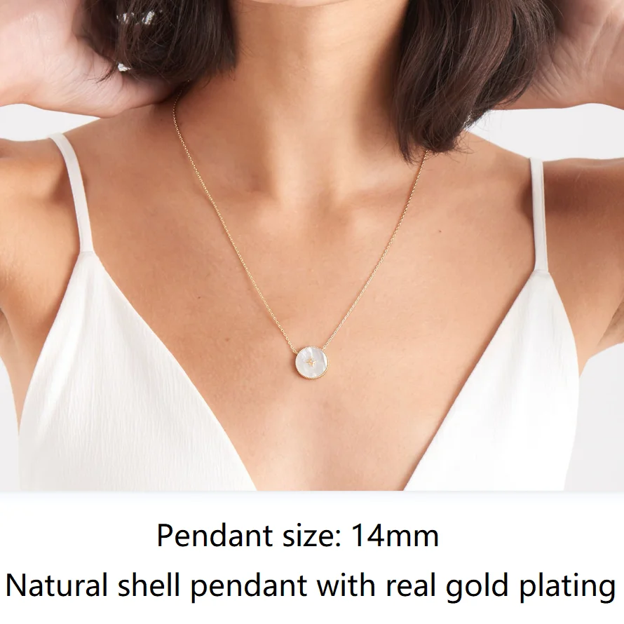 Gold Color Mother Of Pearl Shell Necklace For Women Luxury Quality Zircon Jewlry Girls Gift 2023 New Trend Korean Fashion Girls