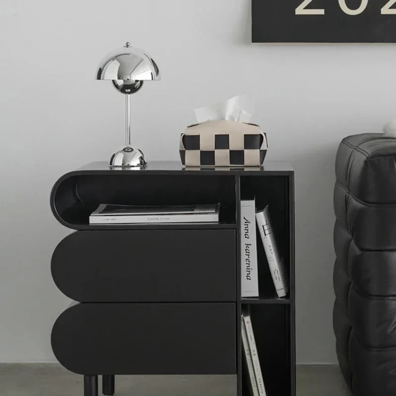 Mesita de noche para dormitorio, mesita de noche minimalista moderna, armario lateral