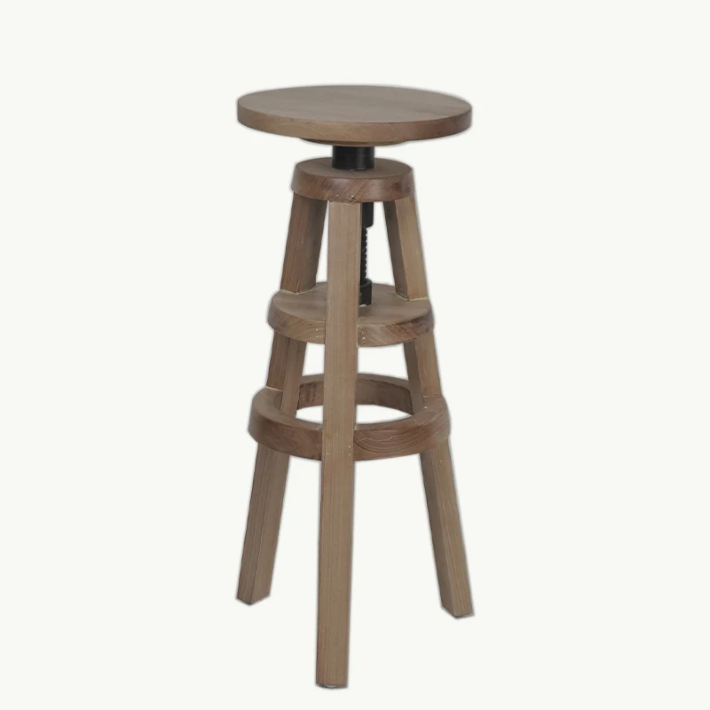 High-Quality Solid Wood Bar Stool Modern Solid Wood Bar Chair Durable Wooden Bar Stool with Backrest