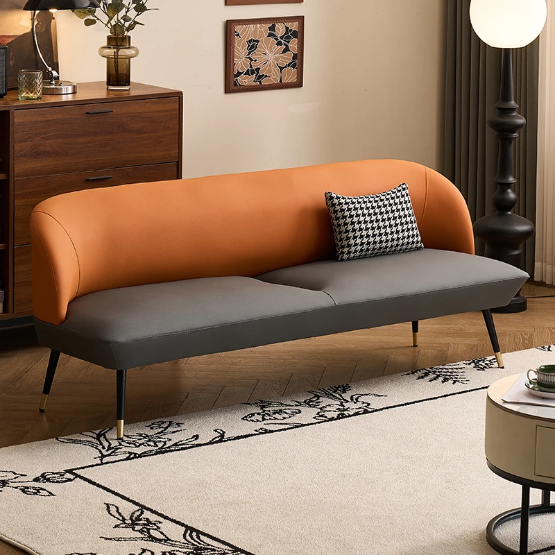 

Double sofa small apartment simple modern living room apartment rental room cat scratch leather art women's clothing store small