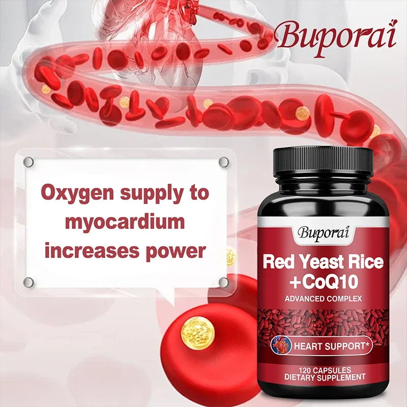 Red Yeast Rice with CoQ10 Supplement - Antioxidant Support for Energy and Heart Health