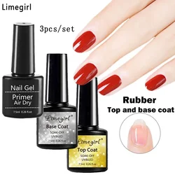 LIMEGIRL 7.5ml Fast Air Dry Primer Matt Top Gel Base Primer Top Coat And Base Ccoat Soak Off Gel Nail Polish For Nail Art Tools