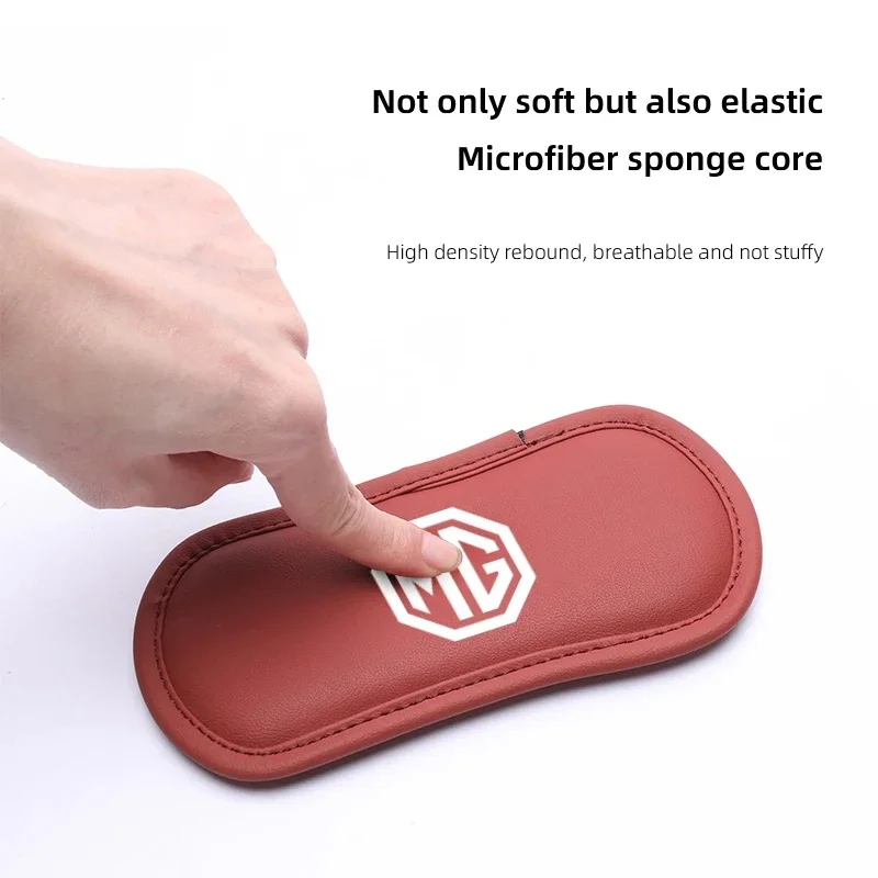 Car Interior Genuine Leather Knee Leg Support Cushion Comfort Rest Pad Auto Parts Fit MG HS ZS MG4 MG5 MG6 MG7 Cyberster Driving