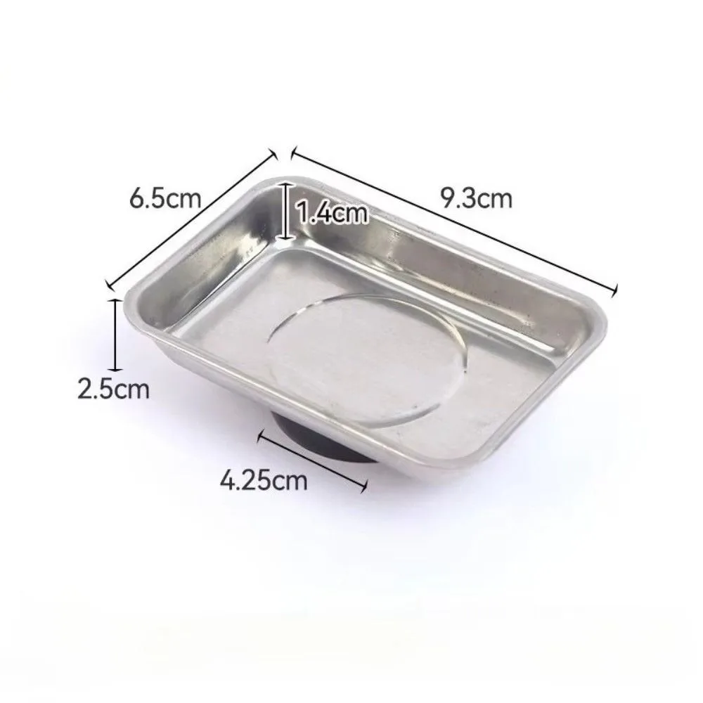 

Stainless Steel Magnetic Parts Tray Soft Rubber Base Round Shape Parts Bowl Magnetic Base Rectangular Shape Magnetic Tool Tray
