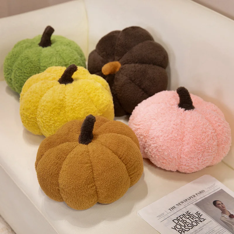 20/30/40cm travesseiro de pelúcia de abóbora de Halloween colorido suporte de cabeça de pelúcia decoração festa adereço presente