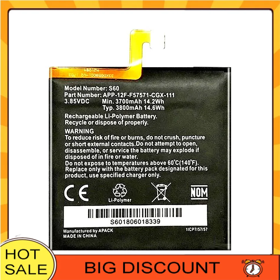 

High Compatibility For Caterpillar Cat S60 3800mAh Good Low-Temperature Performance Mobile Phone Battery