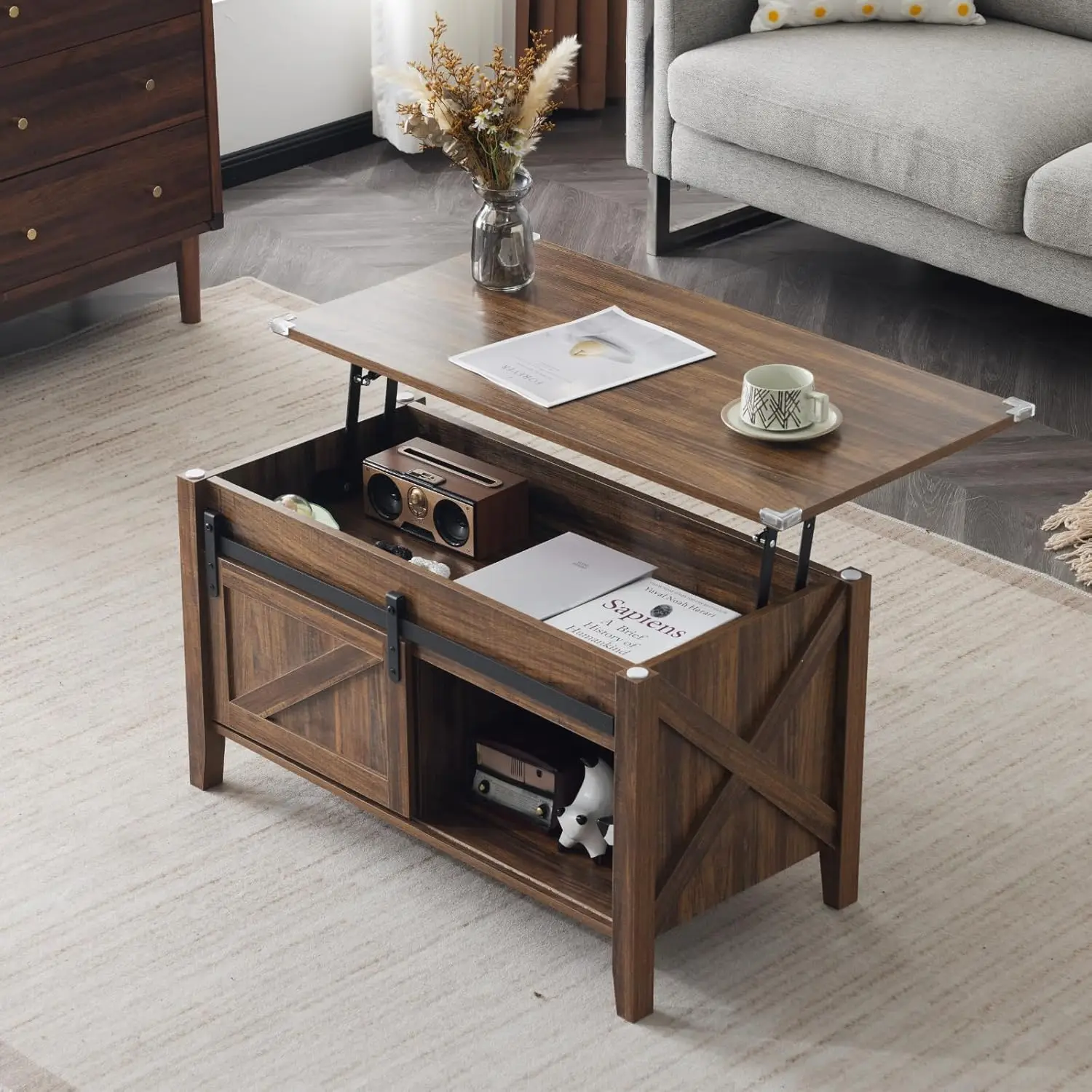 Espresso Lift Top Coffee Table, 36