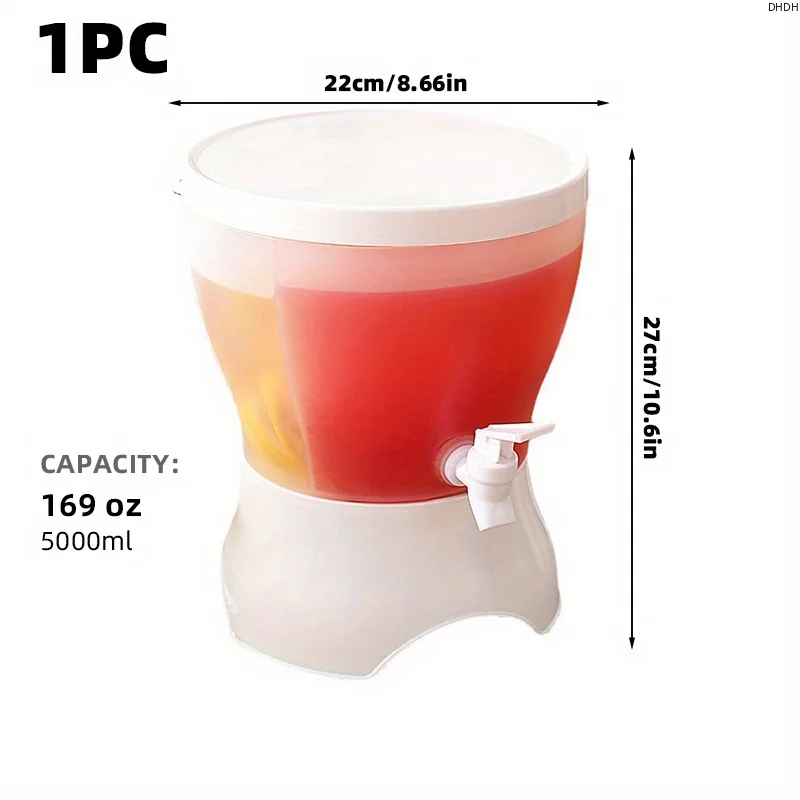 Portable and Rotatable Cold Water Bucket with Separator for Large Capacity Beverage Dispenser Kitchen Accessory