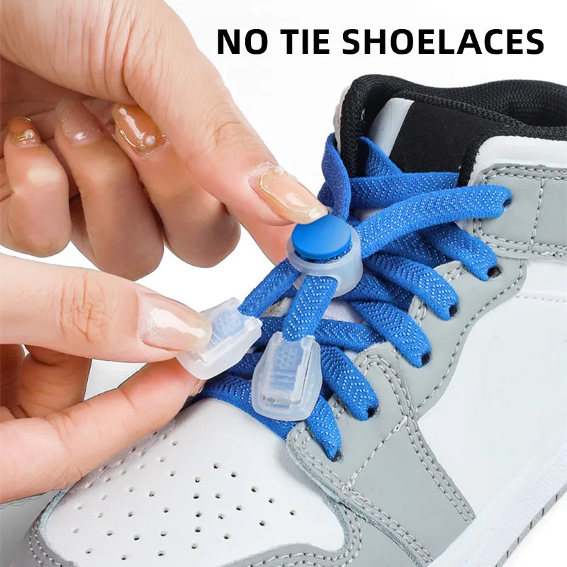 1Pair Flat Elastic Rubber Shoelaces for Sneakers No Tie Shoe laces Kids Adult Quick Lace Lazy Shoelace Sport Running Shoestrings