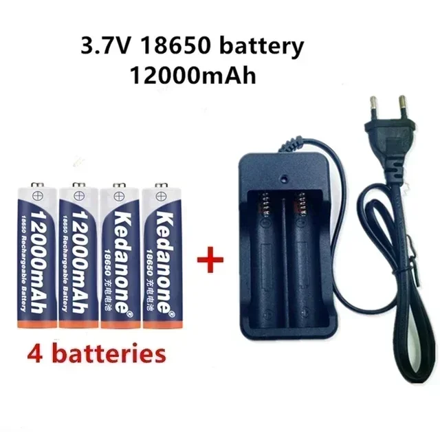 18650 battery 3.7V 12000mAh rechargeable Li-ion battery for Led flashlight Torch batery lithium battery charger