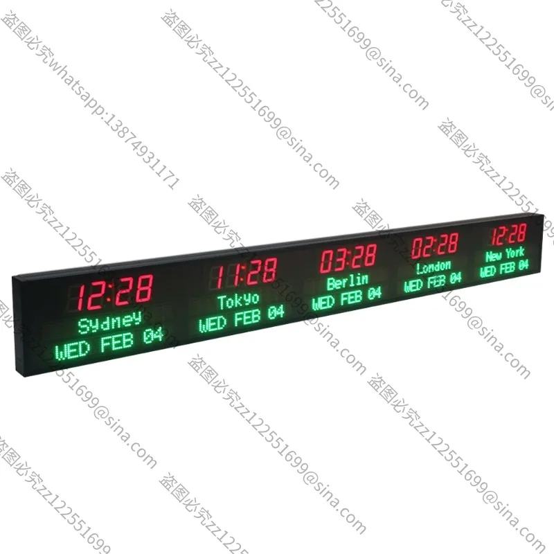 LED Electronics Hotel Lobby Bank Airport Railway Station Digital Time Worldwide
