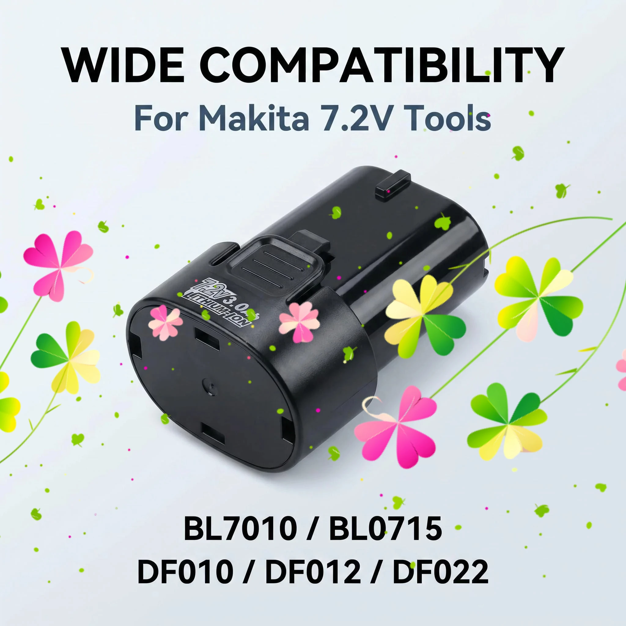 

For Makita 100% New Original 7.2V 3.0Ah BL7010 BL0715 DF010 DF012 DF022 7.2-4 194355-2 194356-3 electric tool battery
