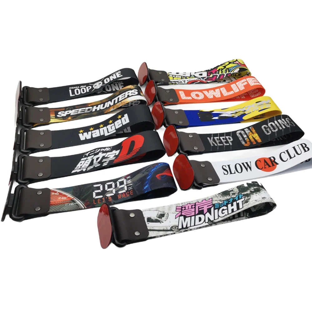 Cintura da traino per moto per auto Cintura da traino stile JDM Corda da traino Nastro Corde per rimorchio Paraurti Accessori pendenti per cinghia da traino per incollare universale