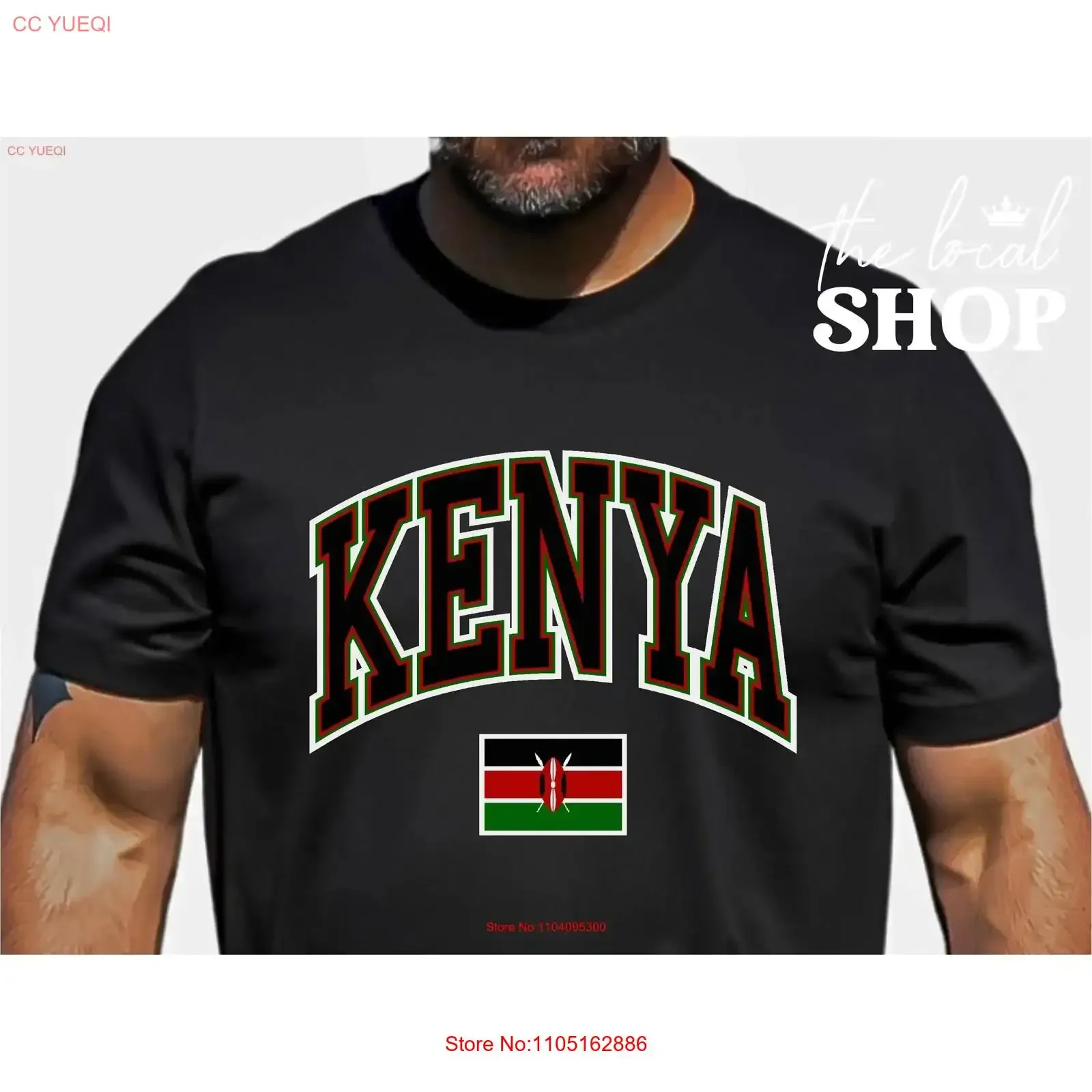 Camiseta de Kenia con bandera de Kenyan, país Preppy para personas, África Oriental, vintage, lavada, elegante, gráfico para hombre, versátil, estirado