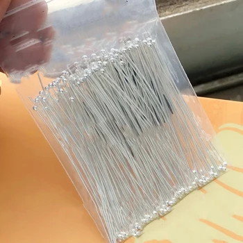 Broches à tête ronde en argent Sterling 925 véritable, longueur 20/30/40mm, pour bricolage, pierres précieuses, boucles d'oreilles, bijoux artisanaux, fabrication de perles, fournitures, 10 pièces