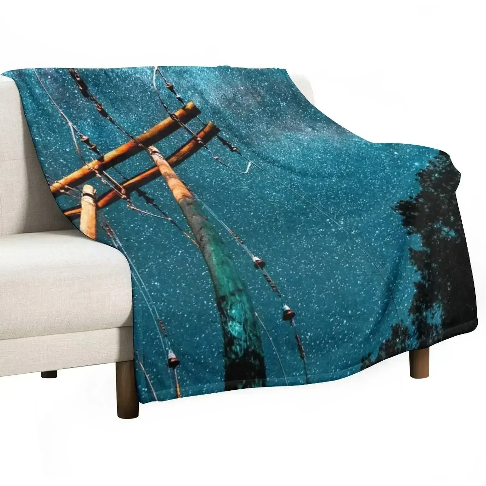 Night sky Throw Blanket Cozy Warm Blanket for Bed Room Decor