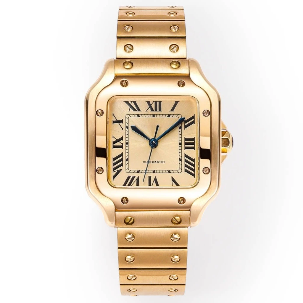 

New Luxury Brand Men Womens Automatic Mechanical Watches Leather 904L Stainless Steel Rome Gold Bezel Designer Wristwatches