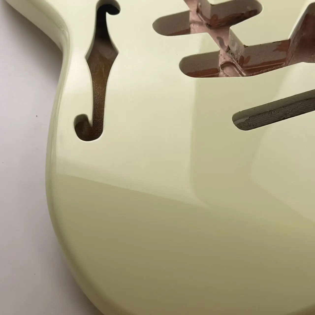 ST Thinline Semi Hollow Electric Guitar Body Vintage Cream Gloss Alder Wood Blank Guitar Body DIY Replacement Accessory For ST view 6