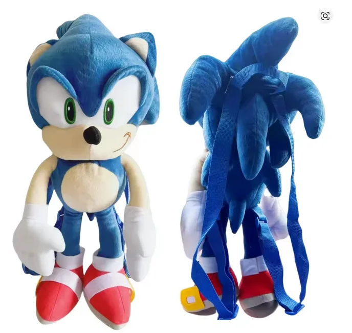 Gioco classico originale Periferico 50 cm Vendita calda Cartoon Sonic Doll Giocattolo carino Giochi anime Ombra Zaino in peluche Giocattolo Regali per bambini