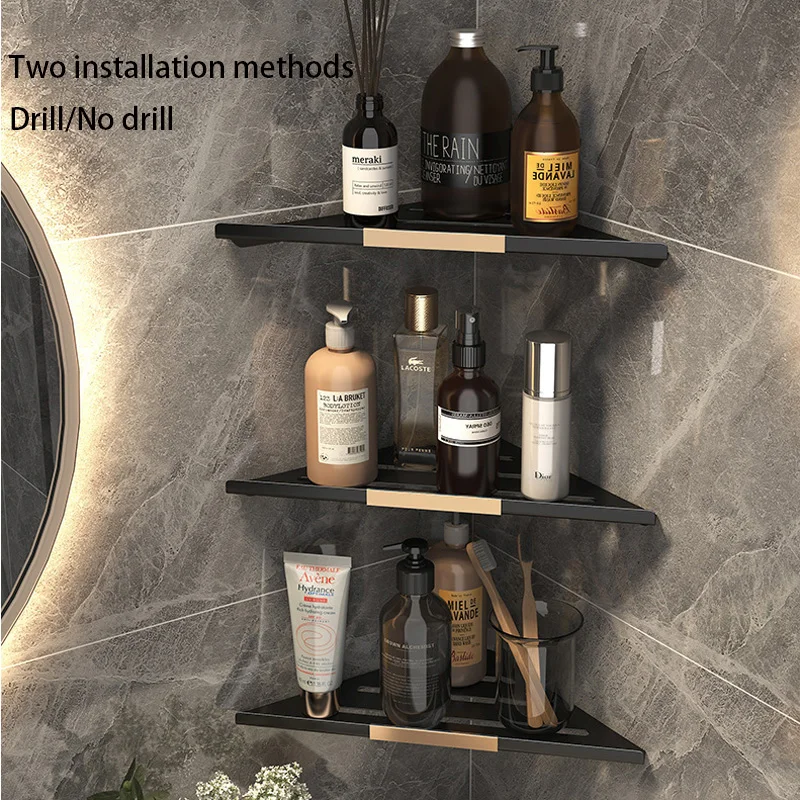 Minimalist Bathroom Corner Shelf Aluminum Shower Shelves Triangle Rack Shampoo Holder Holders Bathroom Organizer Accessories