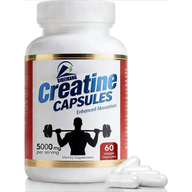 Micronized Creatine Monohydrate Capsules -60 Vegetarian Capsules Per 5000mg Serving