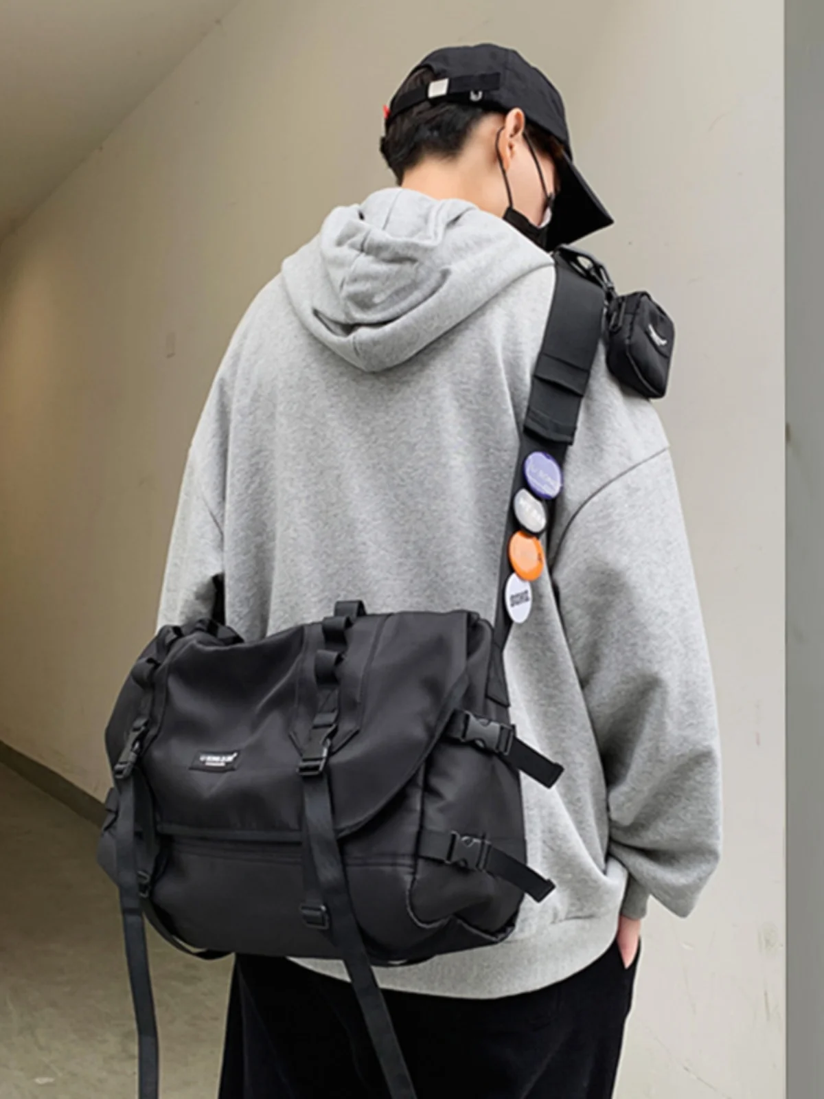 

Большая мужская сумка через плечо Capaci Grupo Street Sle, рабочая одежда для велоспорта, функциональная сумка-мессенджер на одно плечо, нейлоновый материал