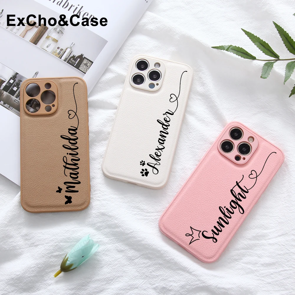 

Custom Personalized Name Phone Case for iPhone 11 Pro Max 7 8 X XS XR 12 13 Pro with Name Love Heart Luxury Cover for iPhone 11