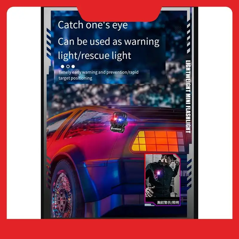 Mini Rechargeable Multifunctional Keychain Lamp Long Battery Life Bright Warning Light Portable Outdoor Flashlight, Durable