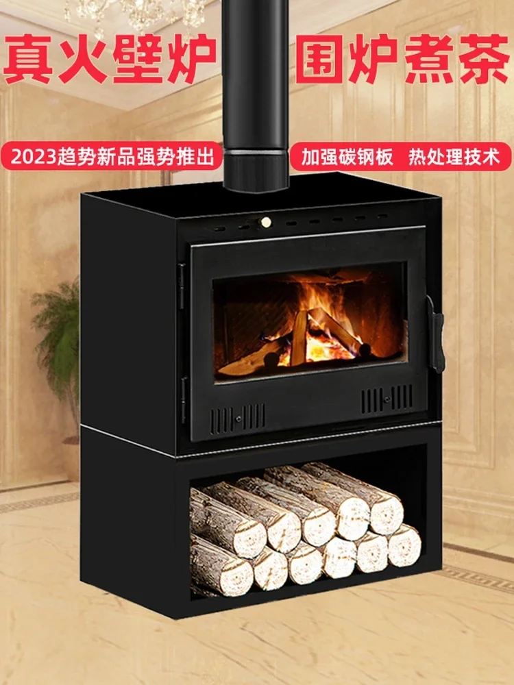 Fireplace, real firewood, household firewood, heating stove, indoor country house, homestay, cast iron, European decoration, roa