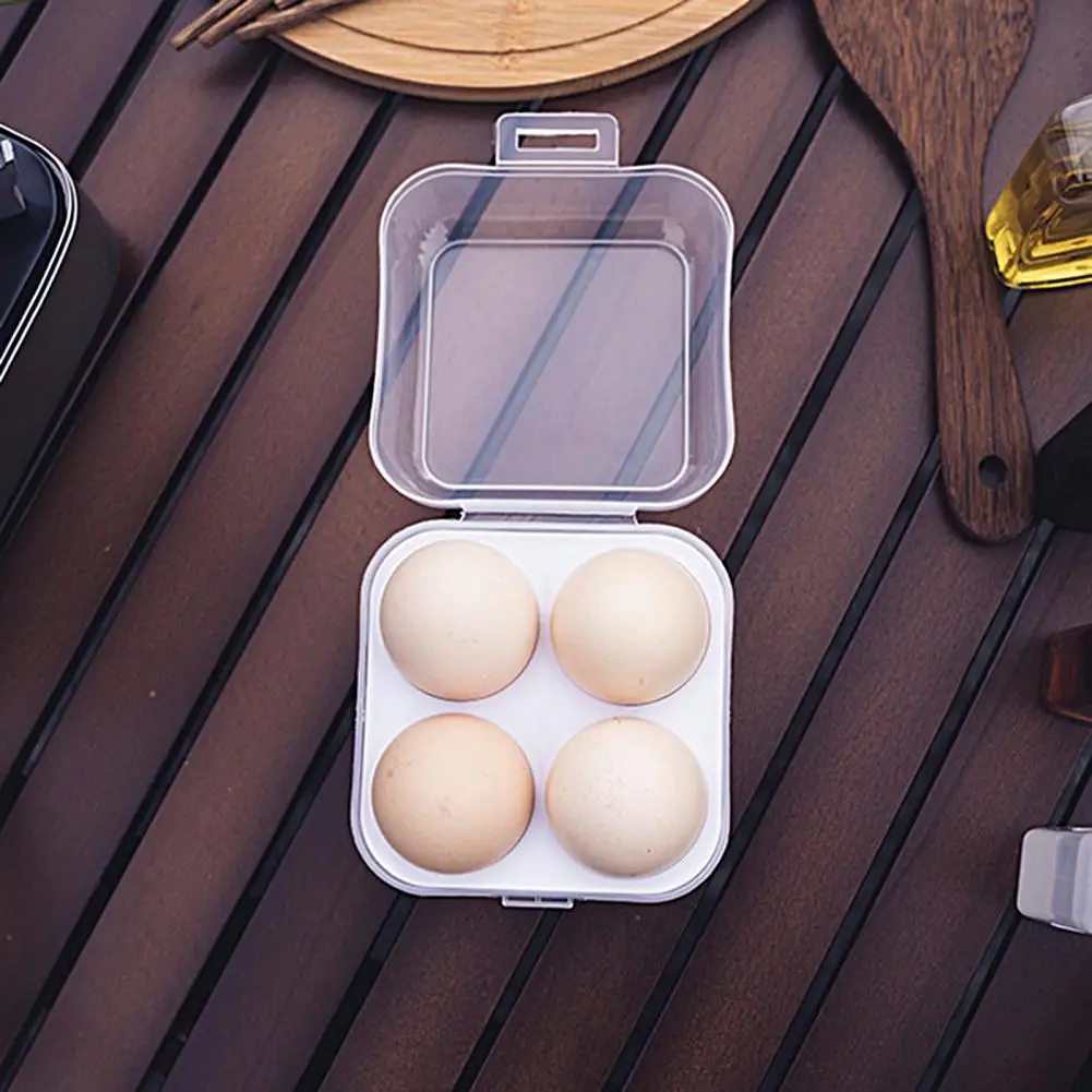 Egg Box 2/4/6 Grids Transparent Shockproof Portable Egg Storage Snap-on Outdoor Picnic Portable Case Egg Case Egg Box