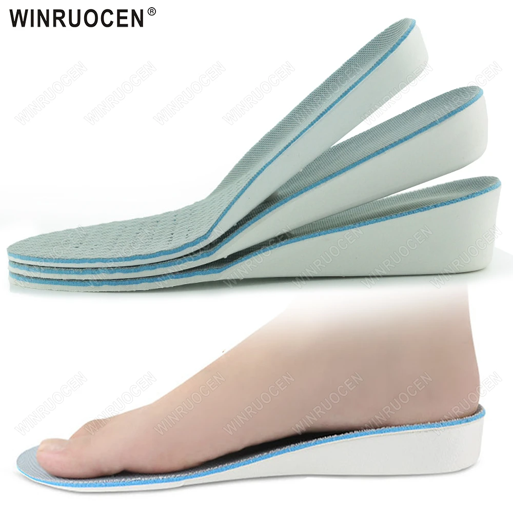 Unisex unsichtbare Einlegesohlen zur Erhöhung der Höhe, 1,5 cm/2,5 cm/3,5 cm, atmungsaktives Kissen, Fersenlift, Stoßdämpfung, Fußpflege für Schuhe