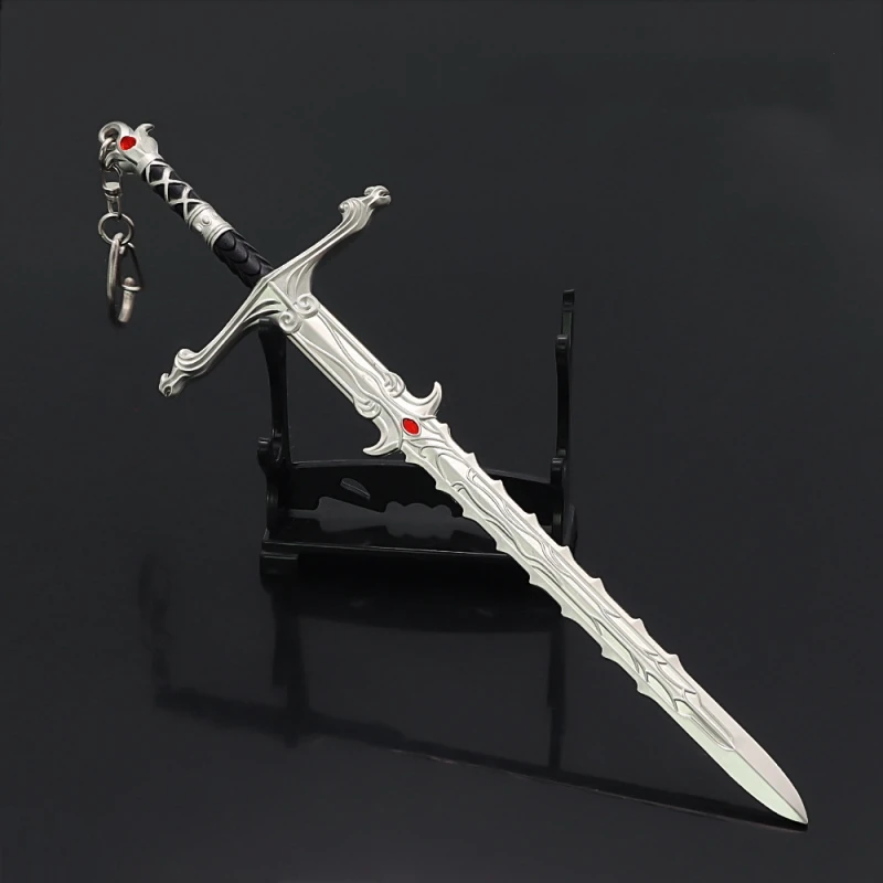 

22cm Sword of Justice Baldur's Gate 3 Weapon Keychain 1/6 Metal Model Alloy Defense Armor Equipment Miniature Crafts Sword Toy