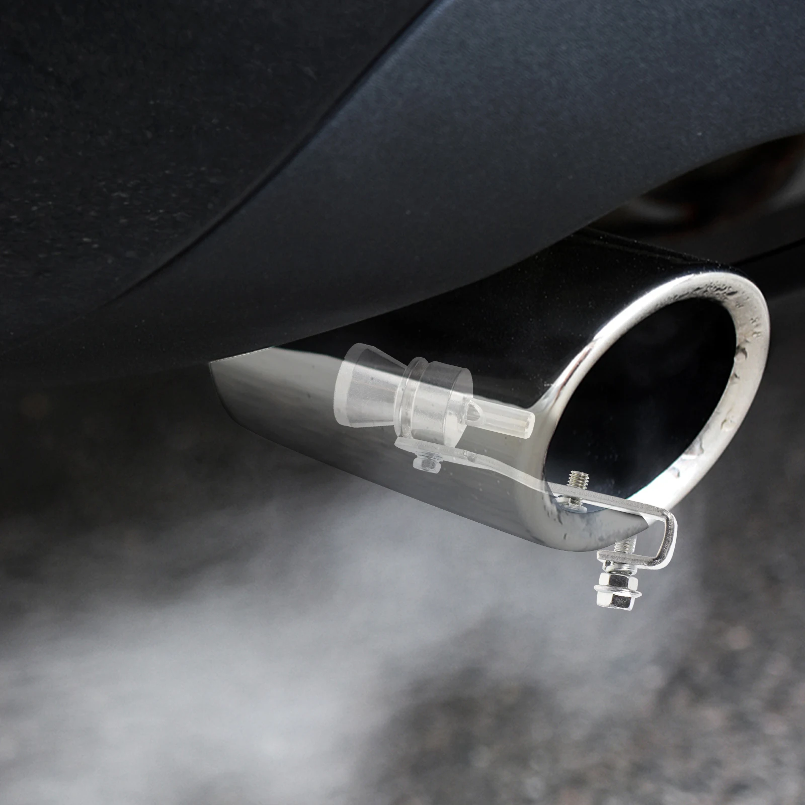 

Automotive Car Imitation Whistle Simulator Sound Tailpipe Engine Exhaust Silver