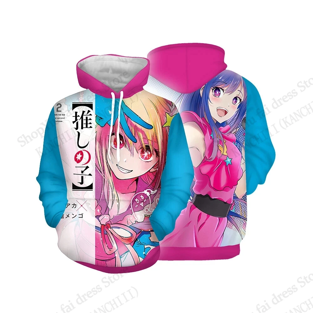 أنيمي أوشي نو كو آي هوشينو ثلاثية الأبعاد طباعة هوديي الرجال النساء موضة أكوامارين روبي هوديس البلوز المراهقين معطف تأثيري جاكيتات فتاة