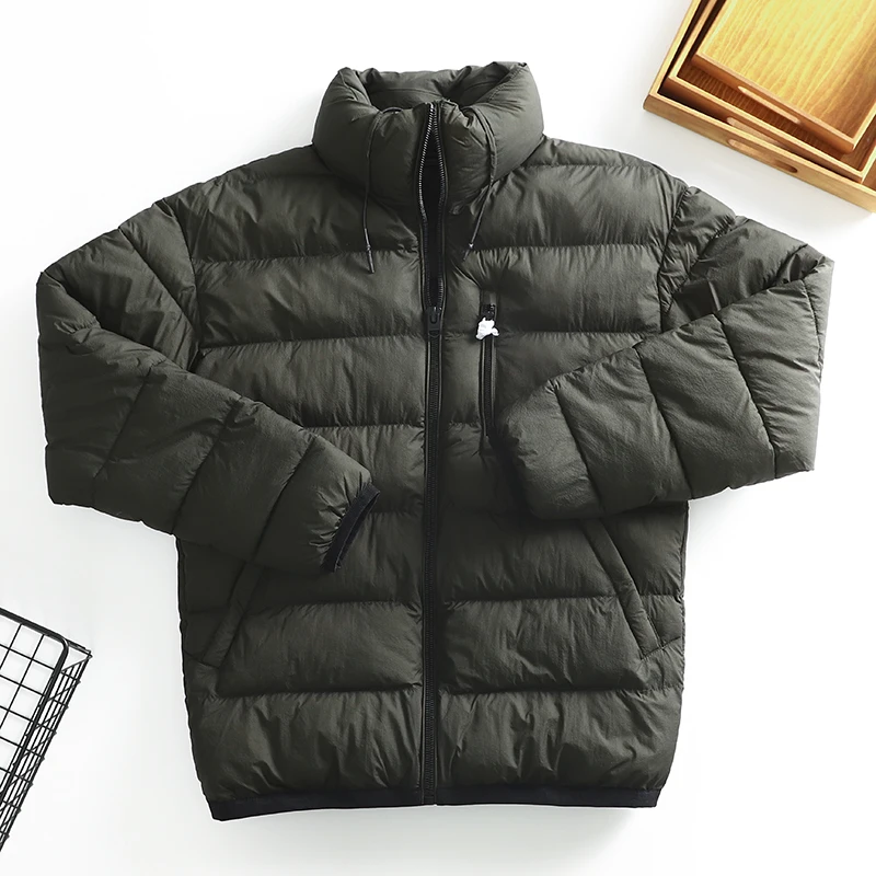 

Youth Casual Cotton Jacket Stand Collar Work Label Offline Men's Fashion Outerwear Cleanfit Standard Fit Regular Length