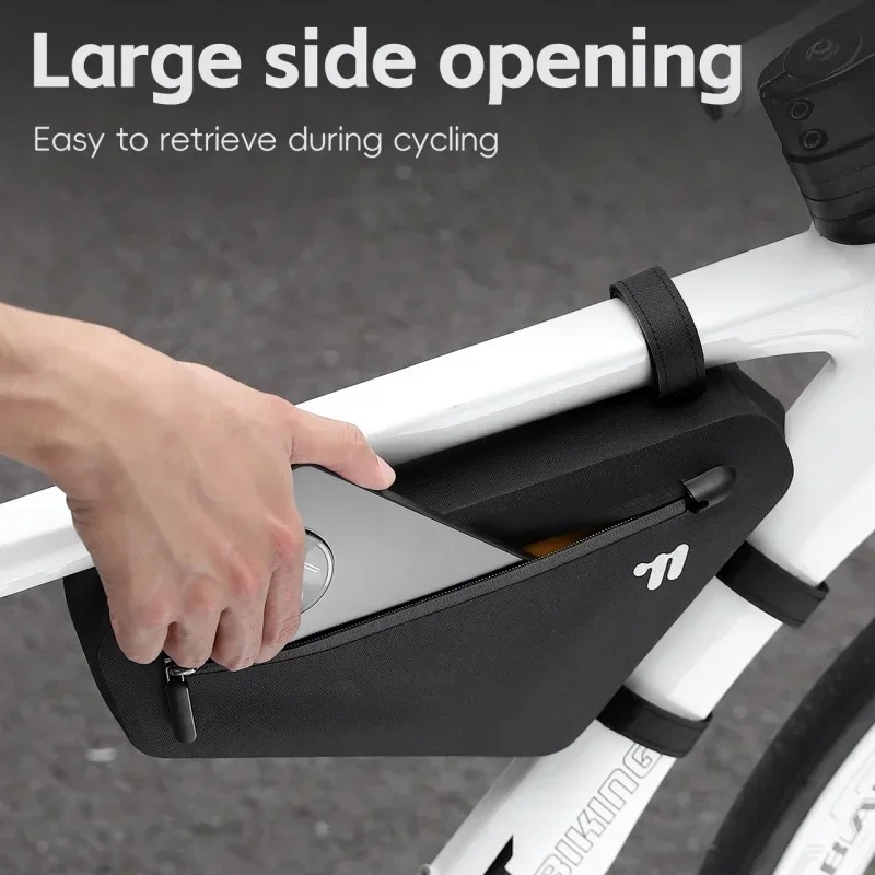 Immagine 4: WEST BIKING Borsa triangolare per bicicletta Borsa da ciclismo portatile antipioggia di grande capacità Borsa da ciclismo per telaio anteriore per bici da strada MTB Accessori