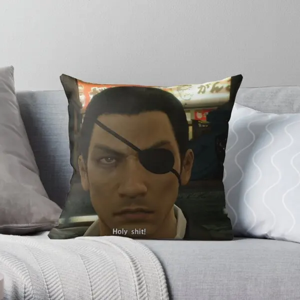 Yakuza Majima Holy Sh T  Printing Throw Pillow Cover Throw Cushion Decorative Office Bedroom Decor Pillows not include One Side