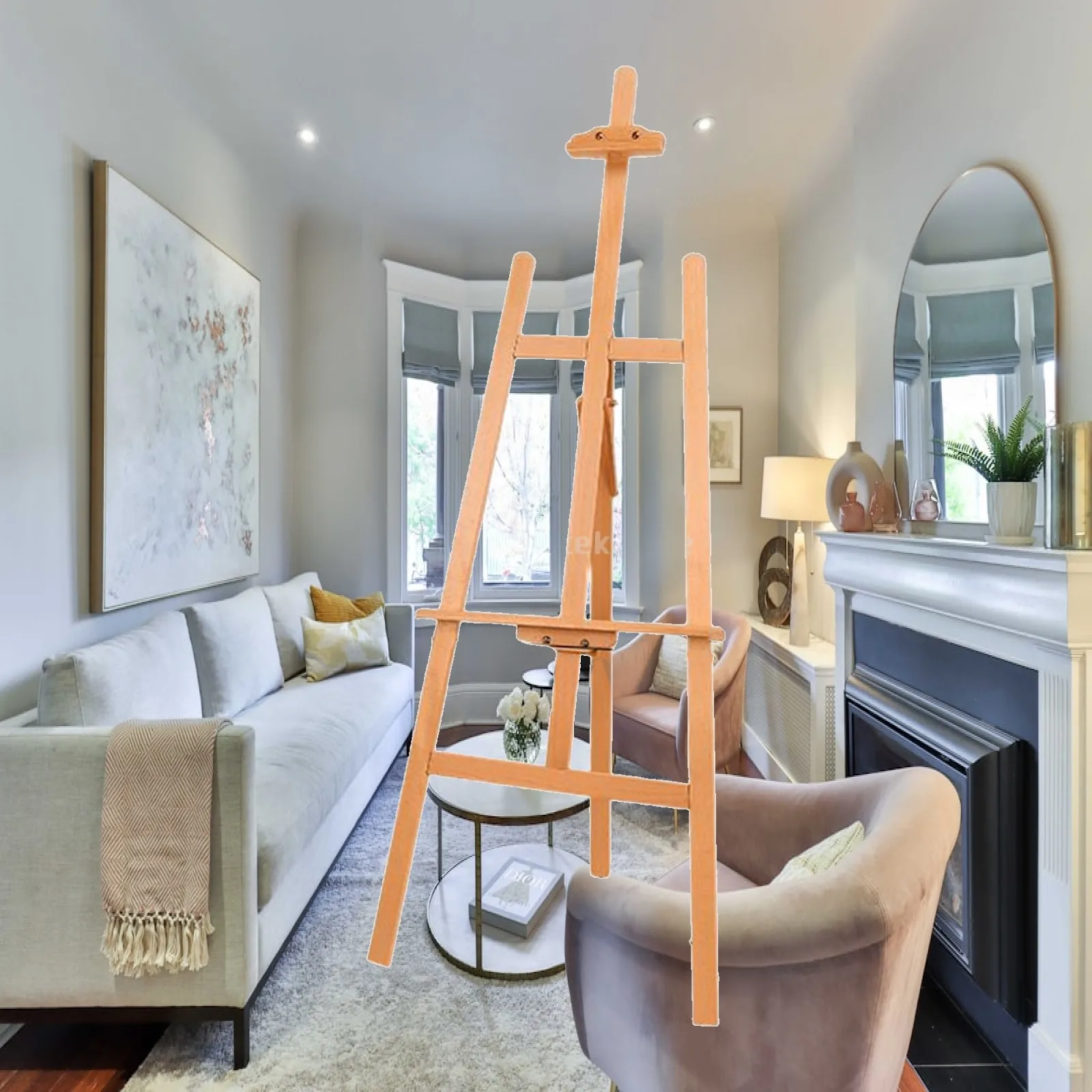 Adjustable Wood Display Easel Stand for Painting Large Canvas Picture Holder Portable Floor Easel for Wedding Sign Artwork