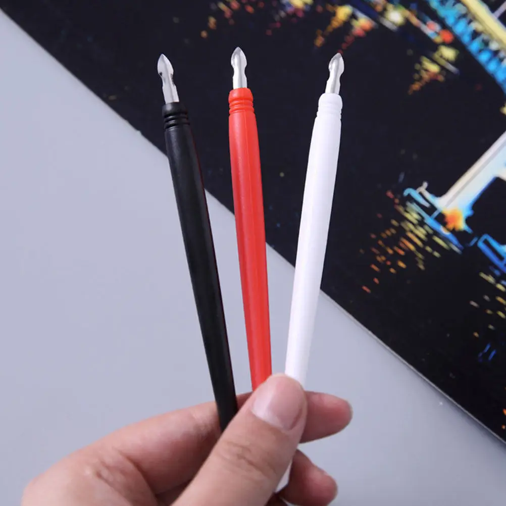 

12Pcs Metal Tip Scratch Pens Scratch Painting Sticks for Paper DIY Art Projects Reusable Drawing Tools Picture Scratching Pen